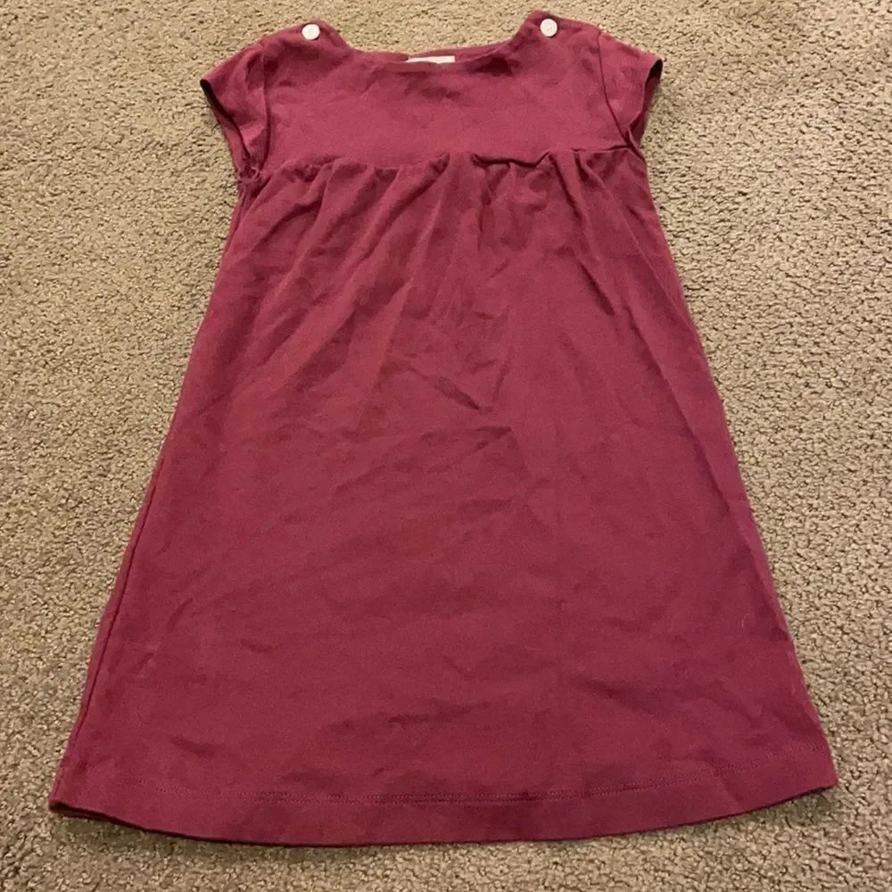 Olive Juice Girls Maroon Short-sleeve Dress
